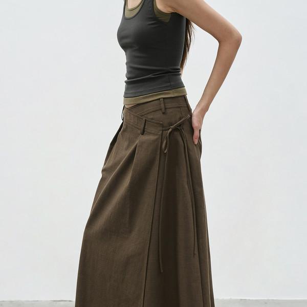 Wrap Strap Long Skirt