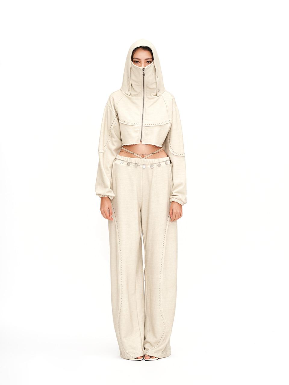 (EXCLUSIVE) Waist strap sweat pants - Ivory