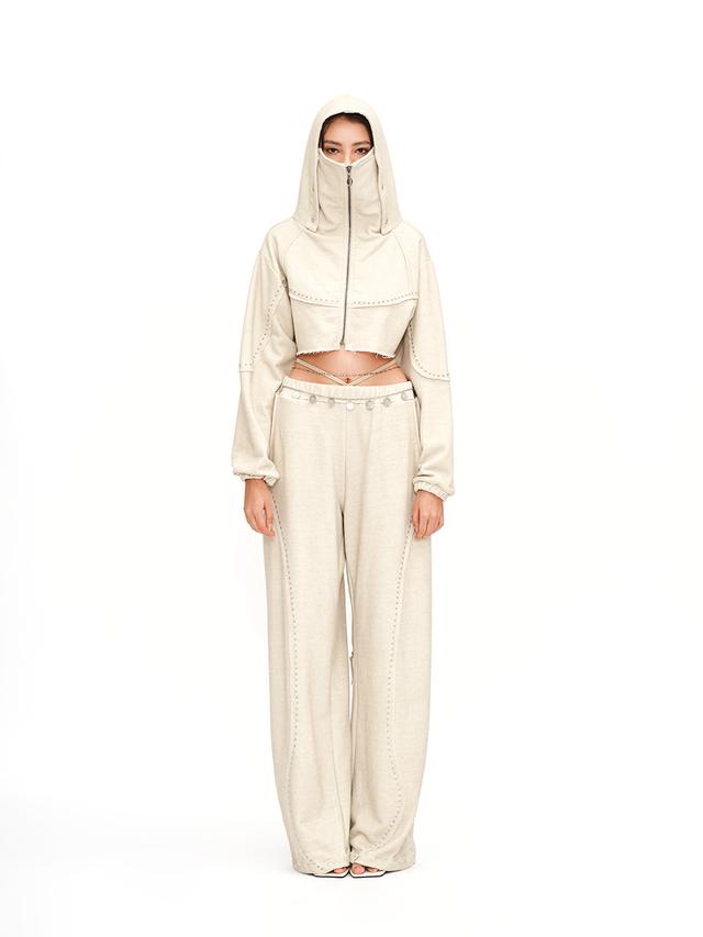 (EXCLUSIVE) Waist strap sweat pants - Ivory