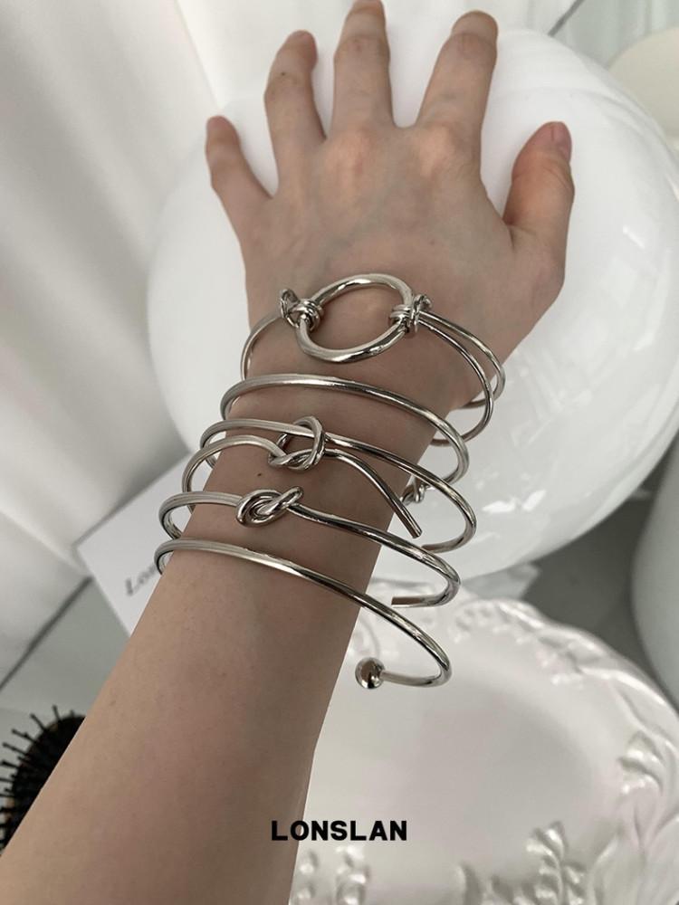 [collective] metal bracelet(5type) / 메탈 실버 팔찌 / 실버 뱅글
