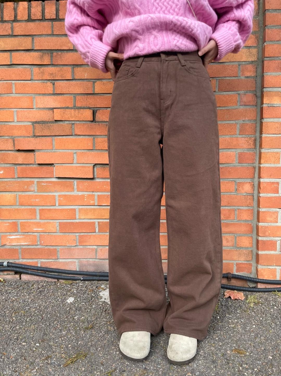 *당일발송 cream color pants 기모 (2color)