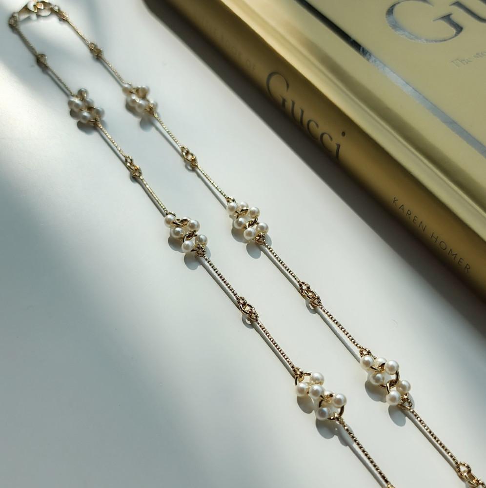 [중고] 1984 AVON 와이어 비즈 진주 네크리스 목걸이