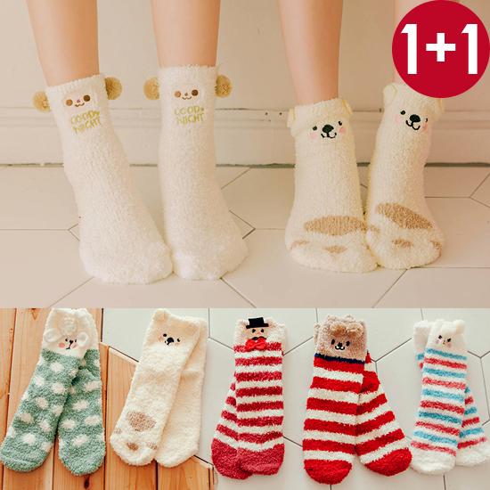 [꿀잠선물][1+1] 굿밤 캐릭터 수면양말