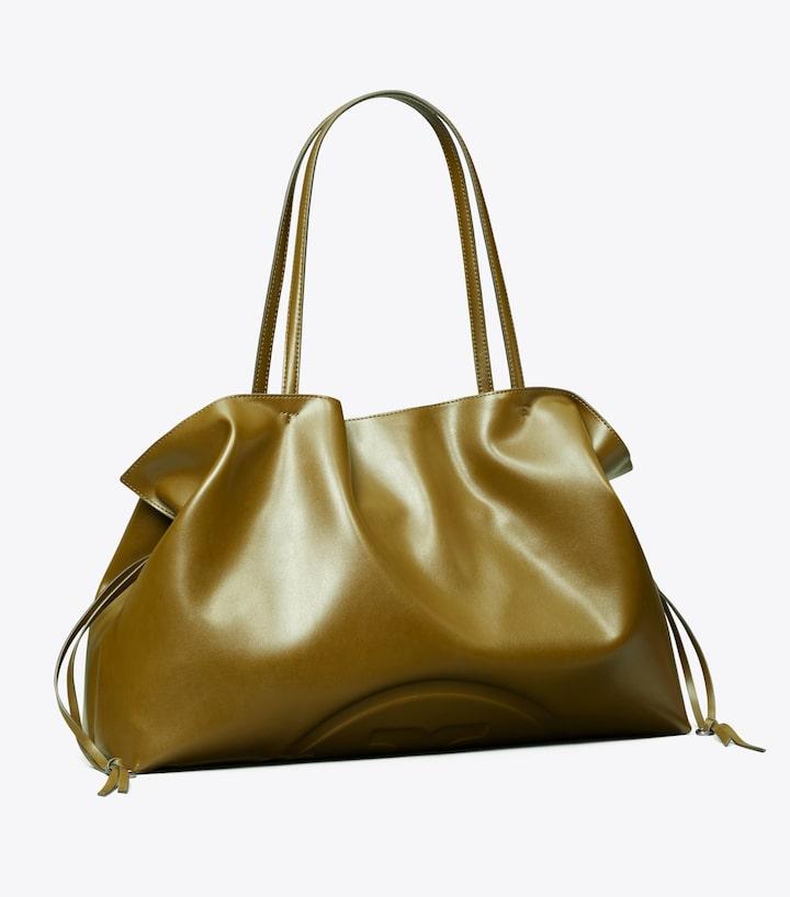 Ella Recycled Drawstring Tote - Dark Olive