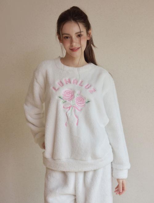 여성 아이샤 극세사 수면 긴소매 투피스 잠옷