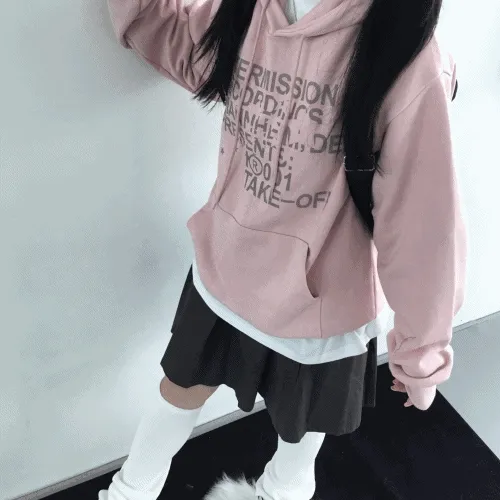 [핑크색상 10/6 출고] note leetering over-fit hood T 노트 레터링 오버핏 후드티 3color