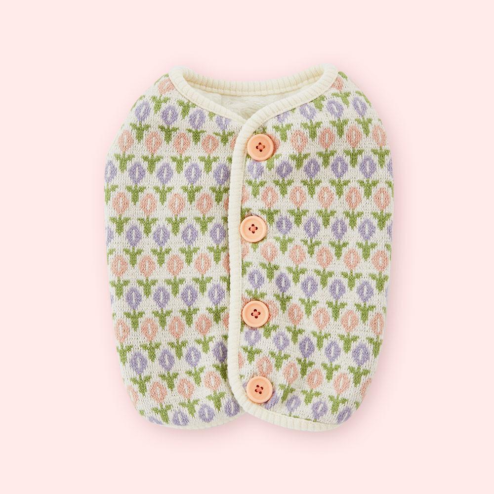 마이플러피 강아지옷 플로럴 니트 조끼