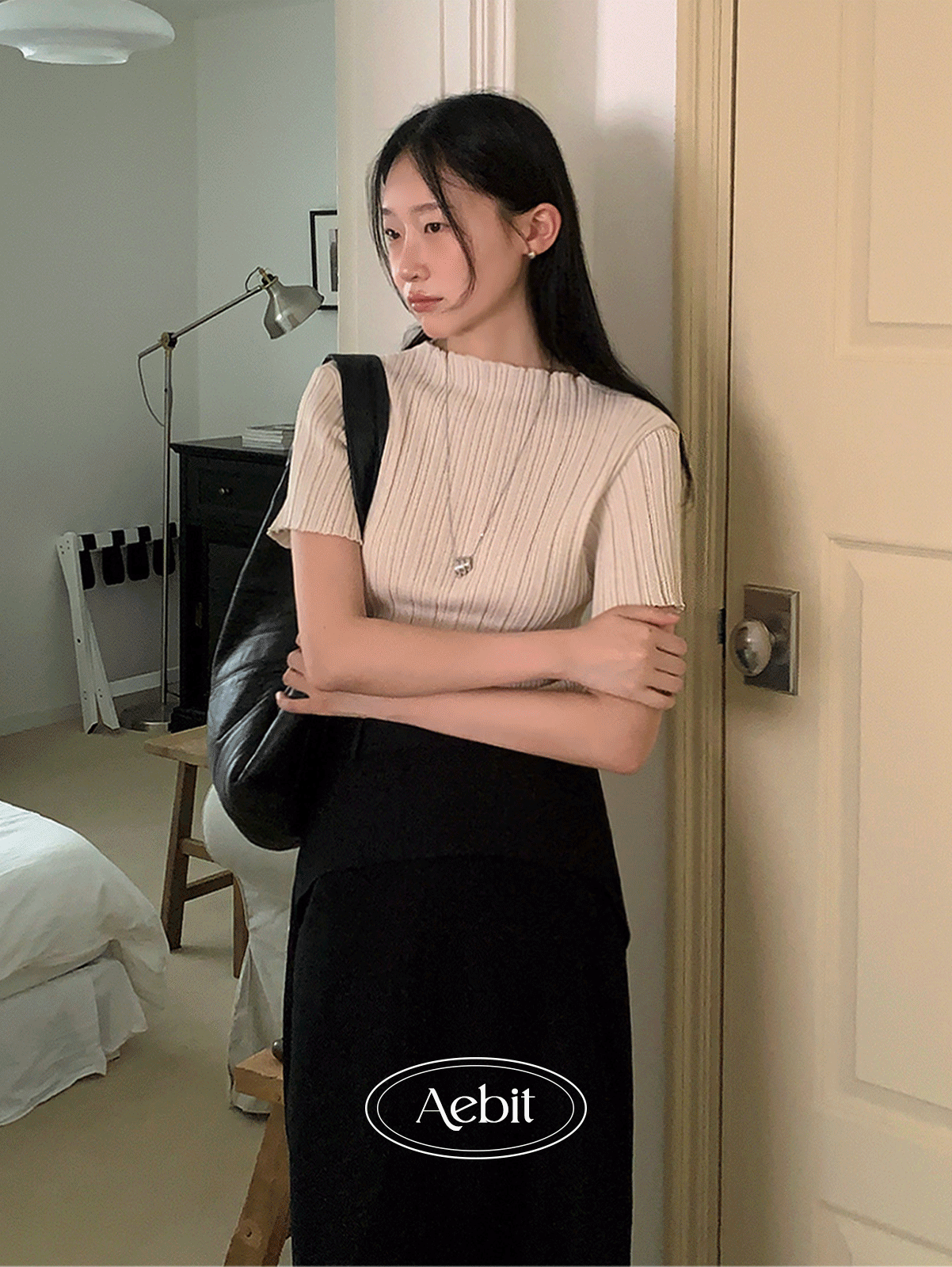 자체제작 greta pleated 1/2 knit (2color) 당일발송!