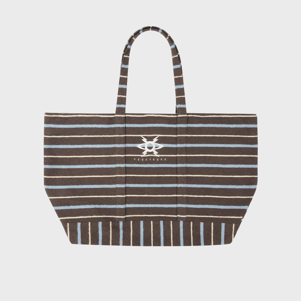 Y.E.S Stripe Tote Bag Brown