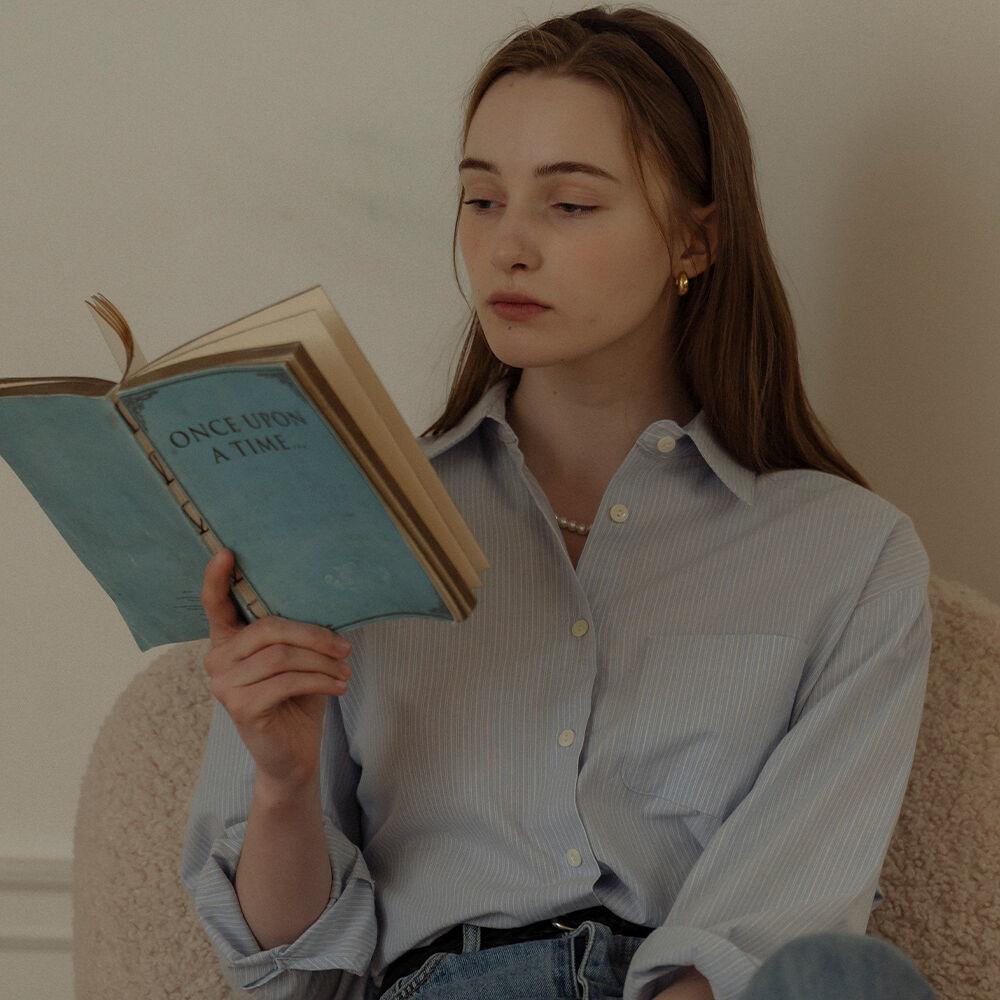 Multi stripe cotton shirt_Skyblue