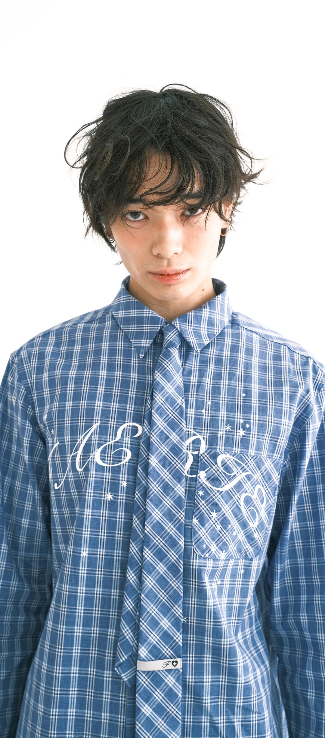 [F.E.E.S] blue check academy necktie
