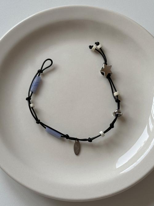 Blue Lace Agate Leather B.
