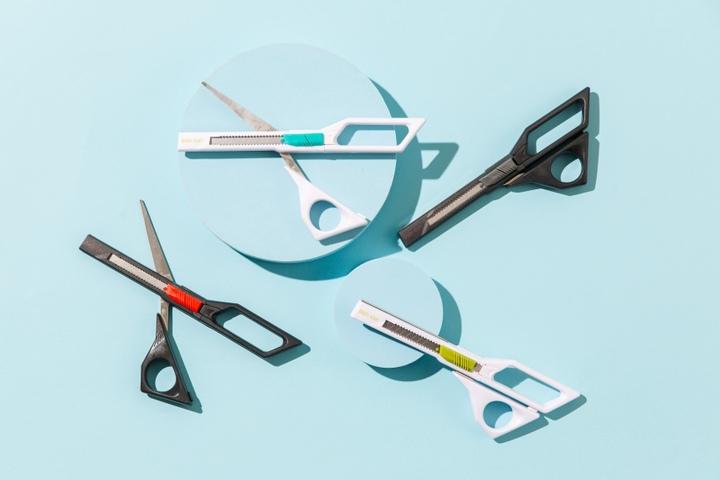 듀오컷 MP-3005 언박싱 택배 사무용 칼 가위 세트 2in1 칼가위를한번에