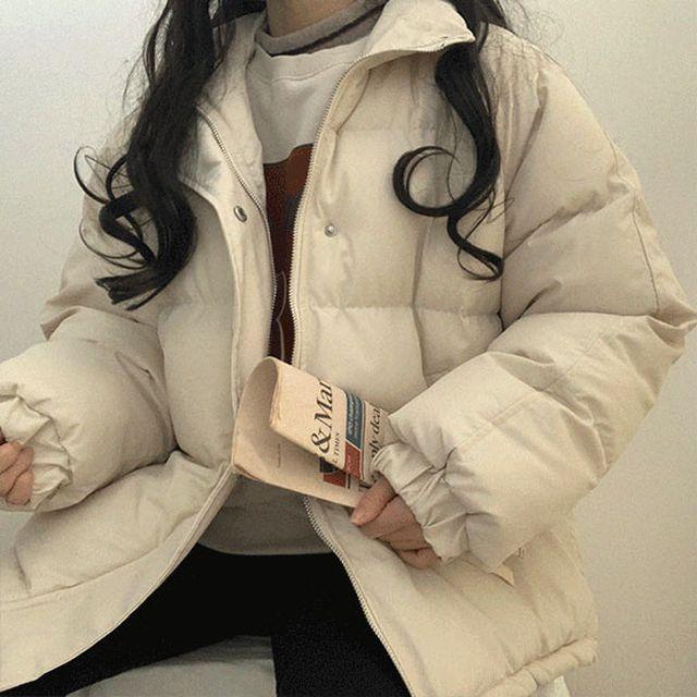 [ 왕따뜻დ/루즈핏 ] 따뜻하고 데일리하게 숏패딩_슬로우베리