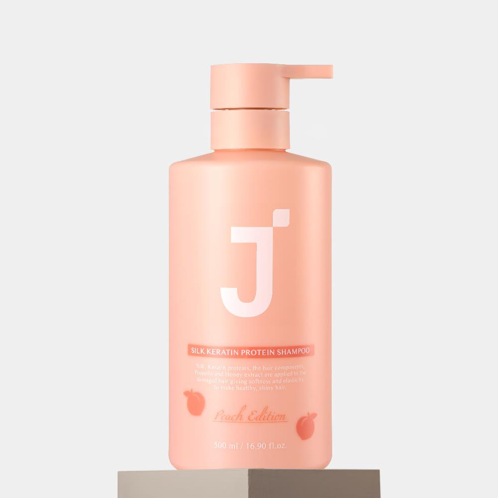 제이숲 실크 케라틴 샴푸 피치에디션 500ml 단백질 복숭아향 클리닉 보습 손상케어