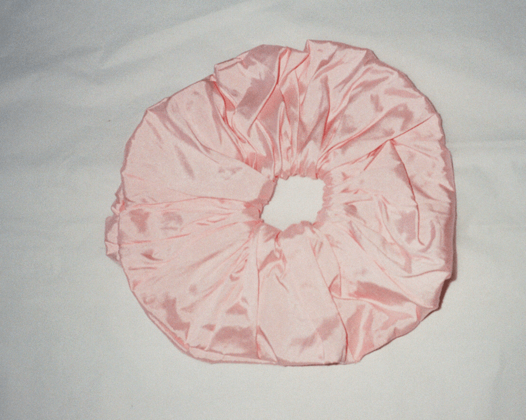 Dupion Frill Scrunchie - Candy Pink