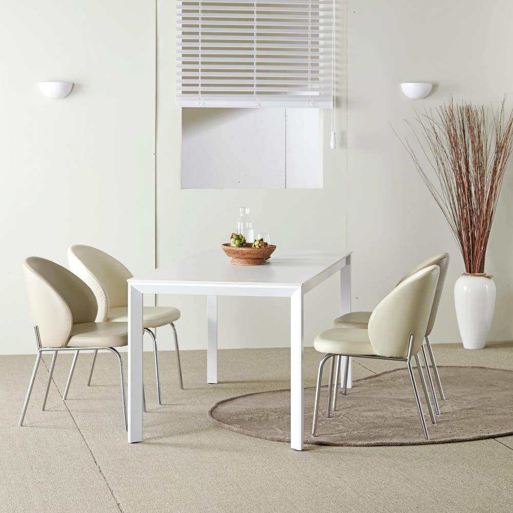 바이더하임 에스 세라믹 테이블 12T 포세린 올화이트 4인용 식탁 1400