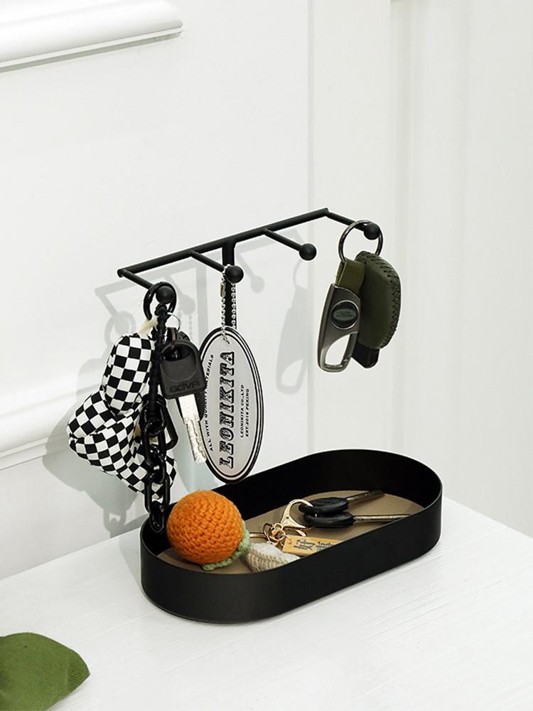 블랙/화이트 걸이 철제 트레이 북유럽 인테리어소품 타원 모던심플 현관 신혼 정리정돈 자동차키 악세사리