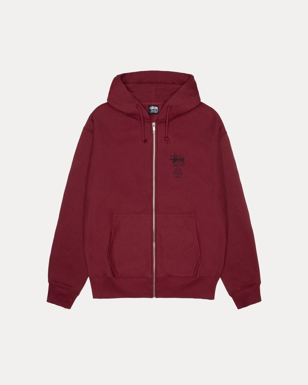 SWIM OUT ZIP HOODIE - Wine / S