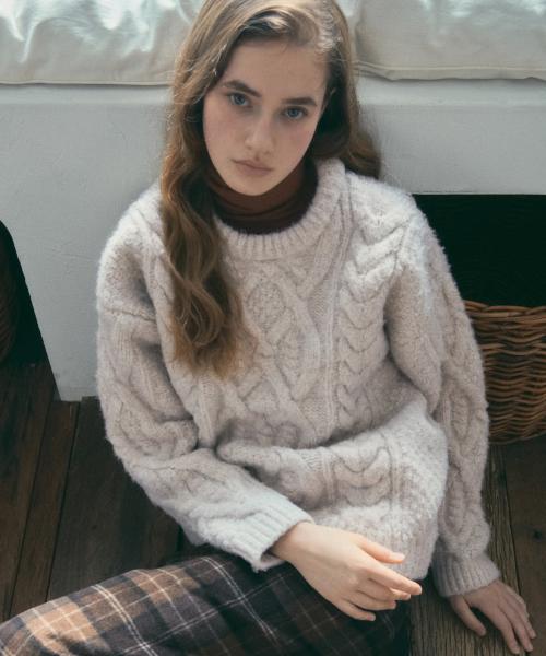 Homely Cable Knit_Oatmeal(O25-KN28)
