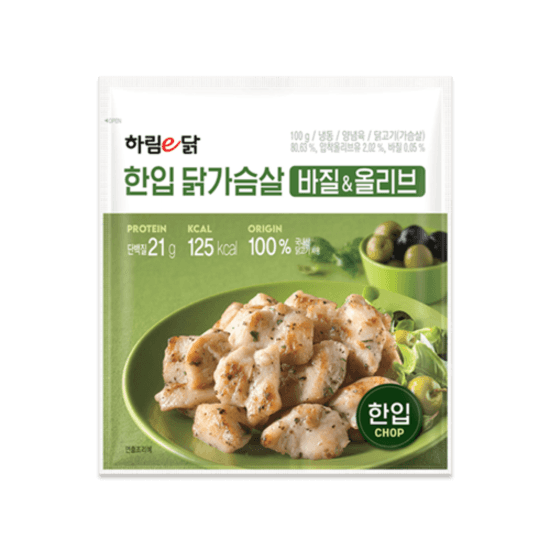 하림이닭 한입 닭가슴살 바질&올리브 100g