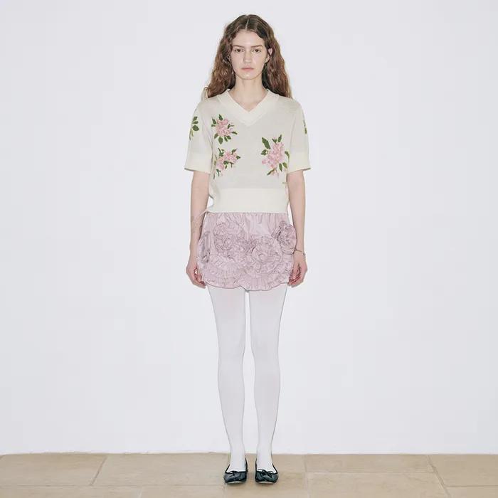 [29CM단독] Rose Frill Mini Skirt (Pink)