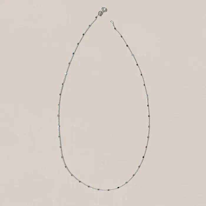 925실버 레이어드 은 체인목걸이 엠/ M