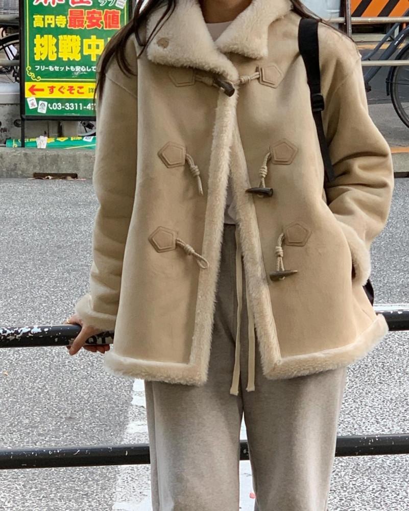 버베인 Verveine 하이넥 더플 리버서블 시어링 무스탕