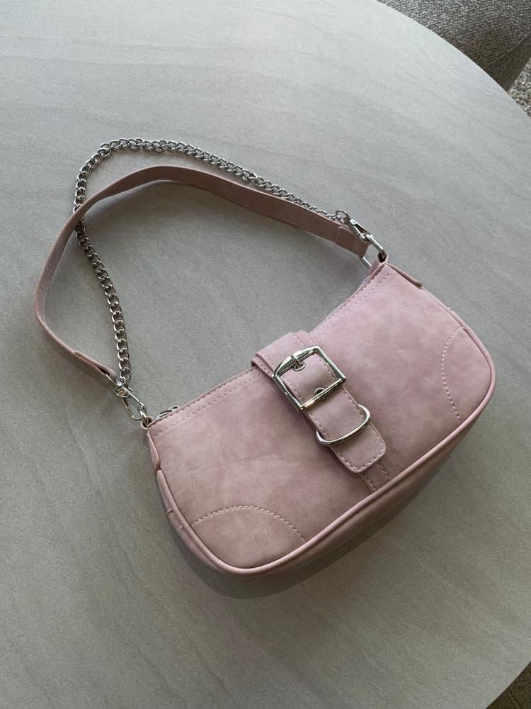 베이비 핑크 하이틴 체인 숄더백