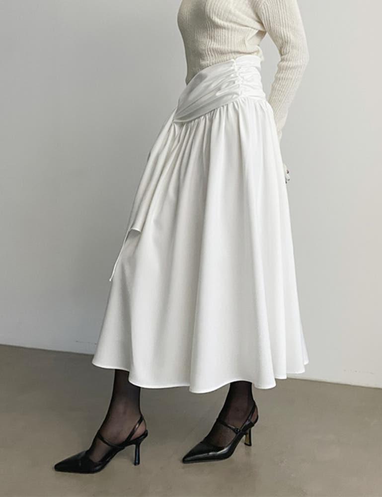 스모크 리본 롱 스커트 [2color]