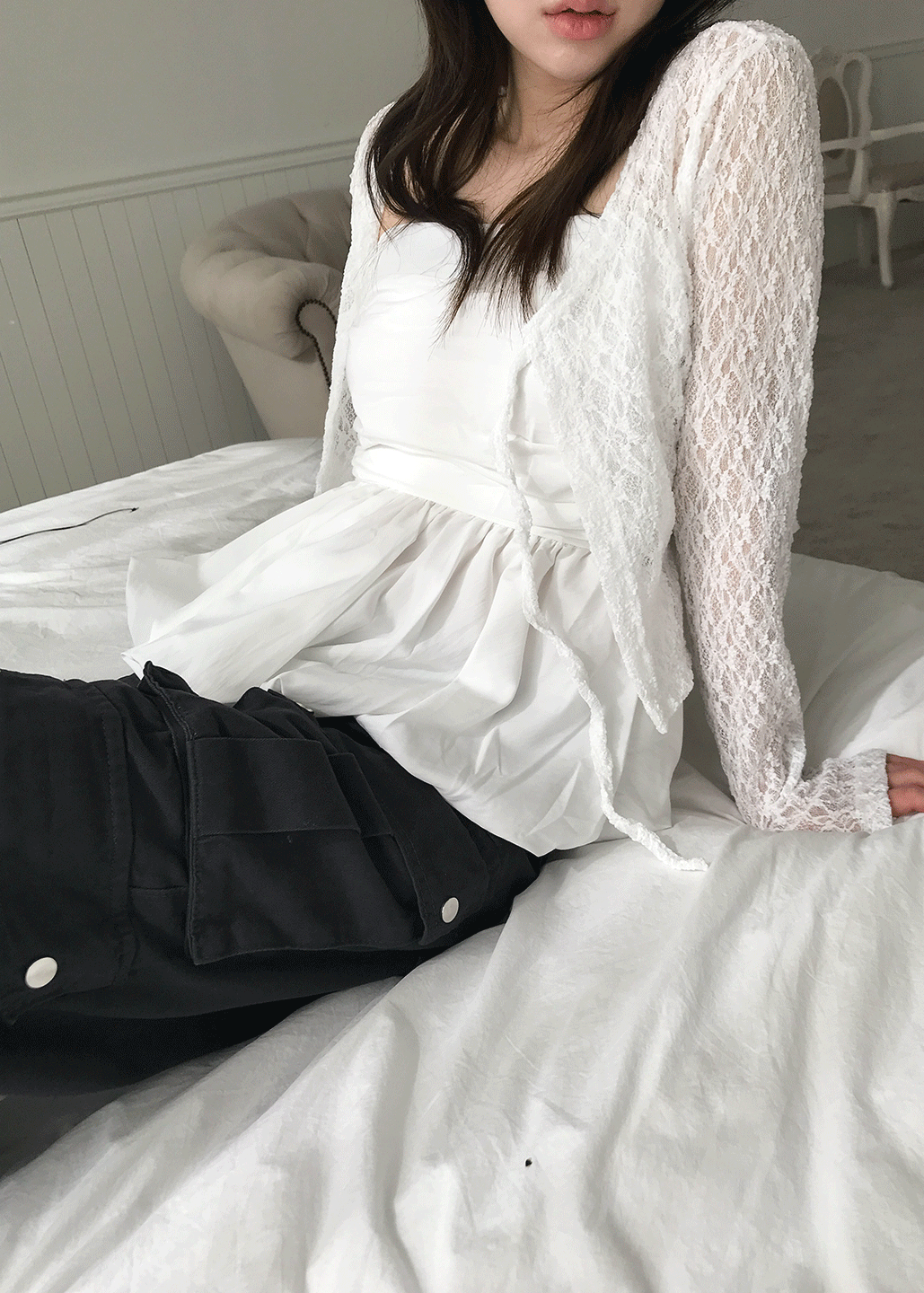 서울베이스드 SEETHROUGH LACE BOLERO