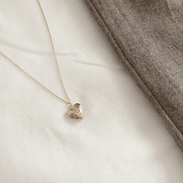 오픈 하트 로켓 목걸이 / gold, silver
