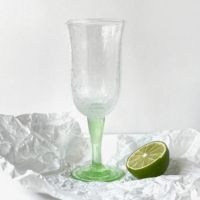 [HANDCRAFTED] 그린 버블 샴페인 잔 [Green Bubble Champagne Glass]