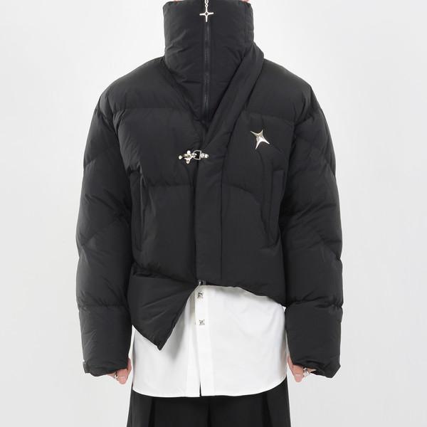 niche irregular metal padded jacket