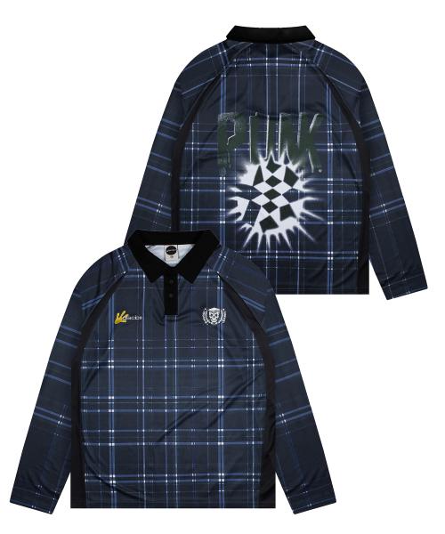 GT117 그래피티 체크 롱슬리브 (NAVY)