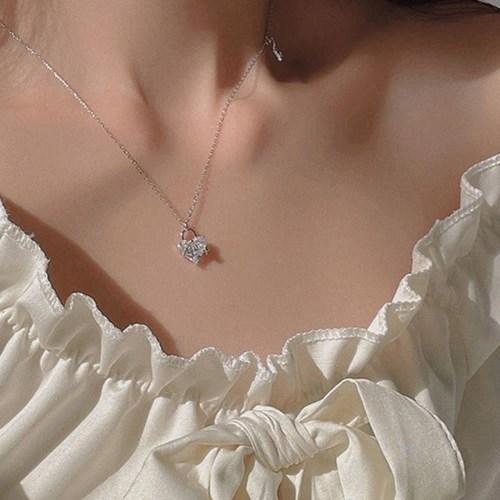 여자 러블리 열쇠 고리 큐빅 펜던트 목걸이