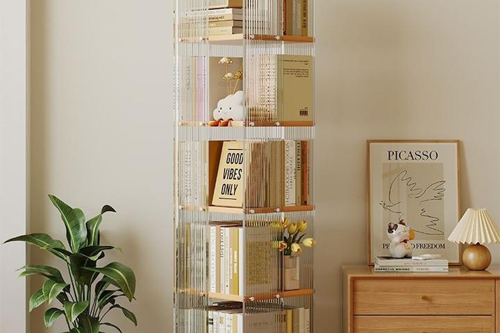 [해외] 아크릴 북카트 북타워 북선반 북트롤리 이동식책꽂이 3colors 4size