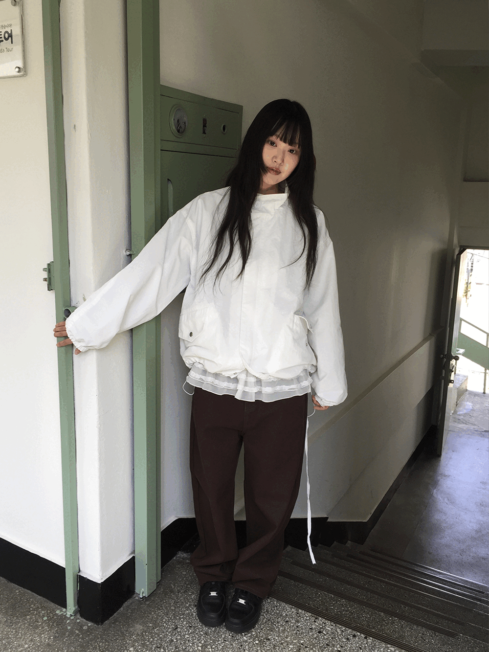 하우유 다스트 오버핏 바람막이 자켓 (3c)