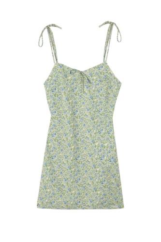 [S,M 당일배송] 데일리 원피스로 착용하기 좋은 빈티지한 플로럴 컬러의 클로베 스트랩 원피스 (S,M)