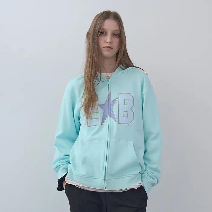 와플 패치 집업 후디 (Sky)