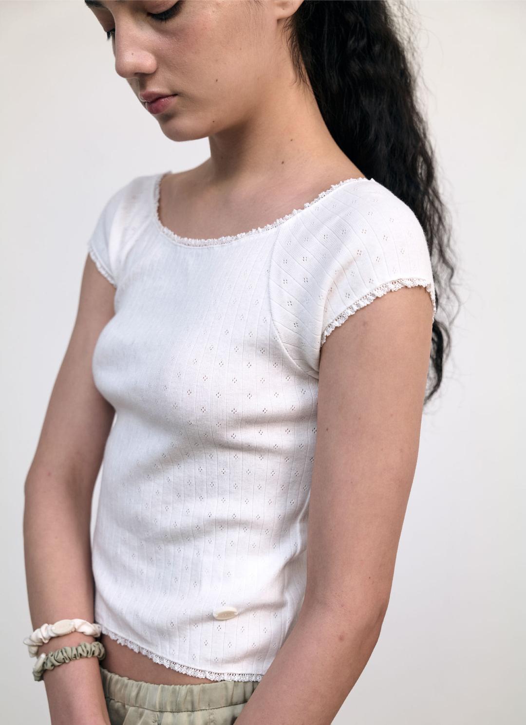 25SS LACE SQUARE NECK TOP / WHITE