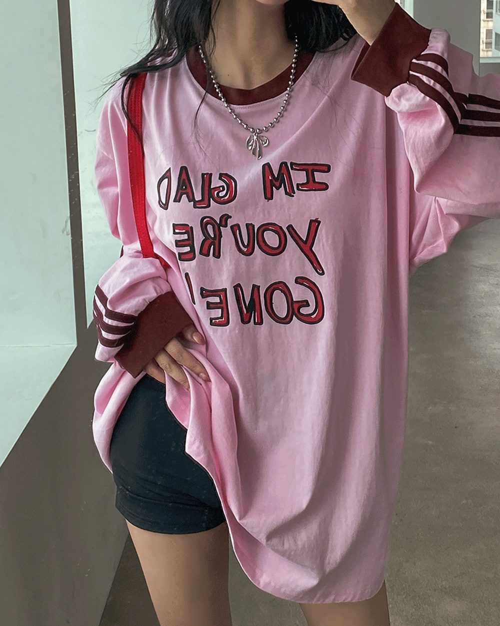 글래드 트랙 루즈핏 티셔츠