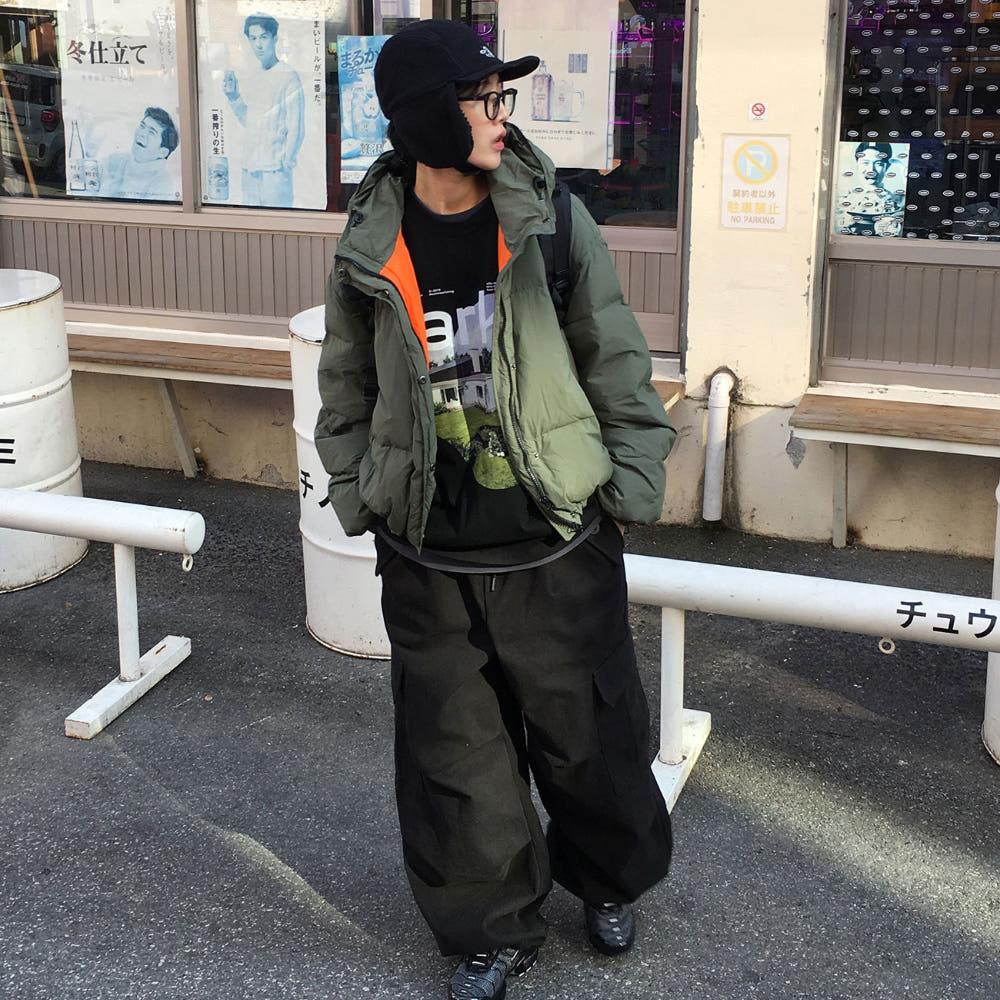 당일출고 투웨이 배색 후드패딩 (7color)