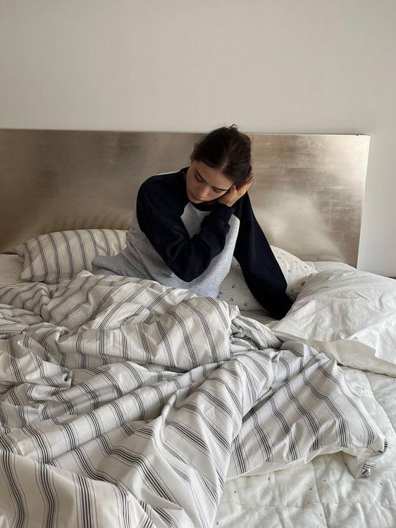 볼드 스트라이프 60수 코튼 무봉제 차렵이불