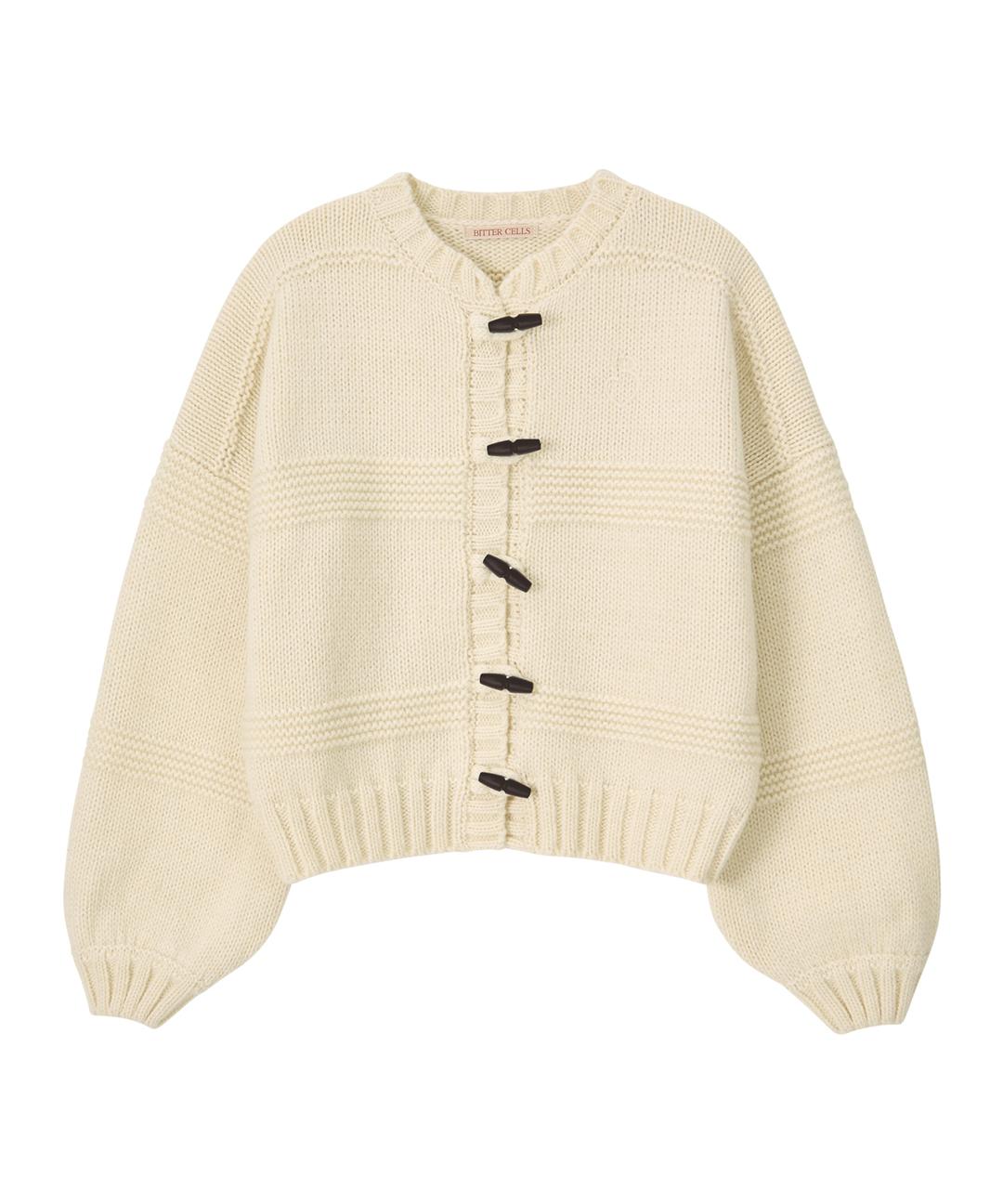 Popo Toggle Knit Cardigan-Cream