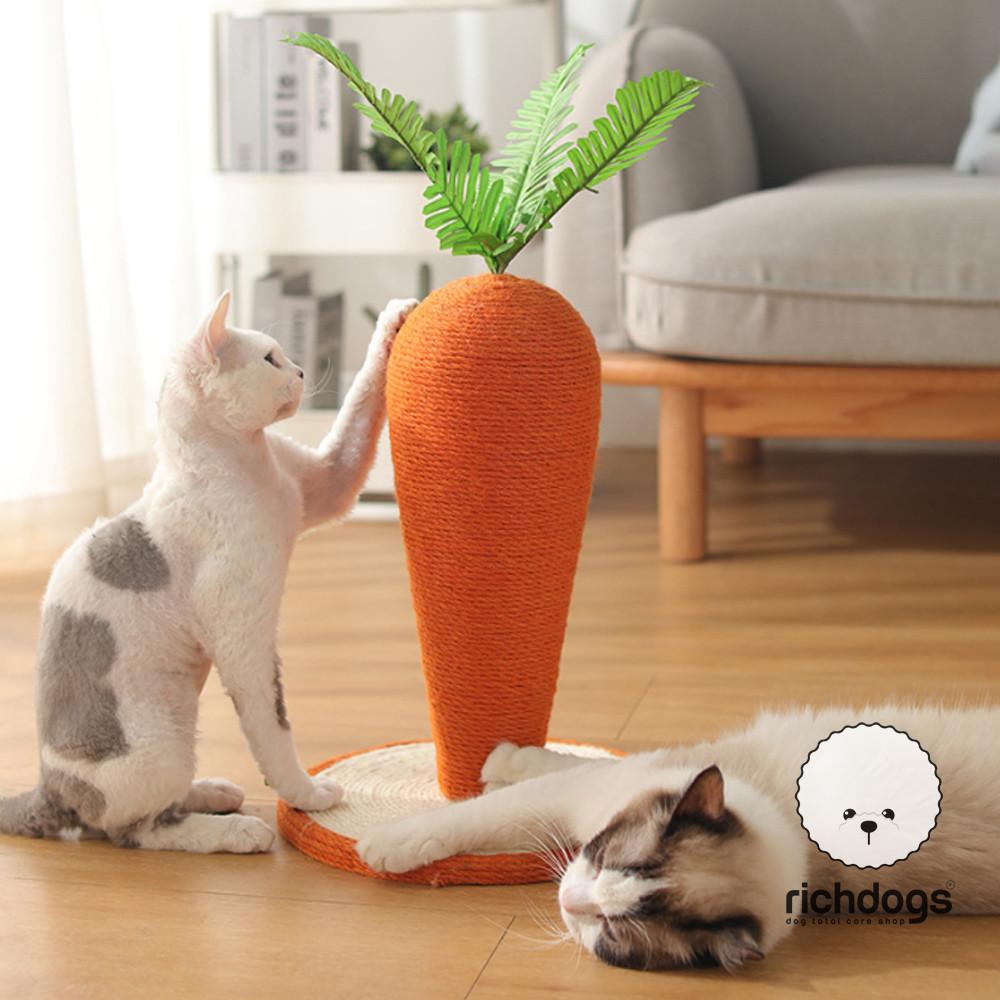 리치독스 고양이 스크래쳐 수직 기둥 당근 소형 고양이타워