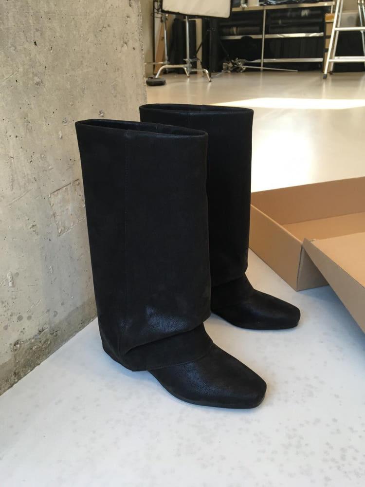 셔링 와이드 부츠