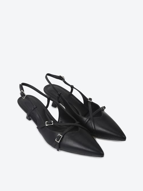 크로스 버클 키튼힐 슬링백 (5cm) HPWWVFA801