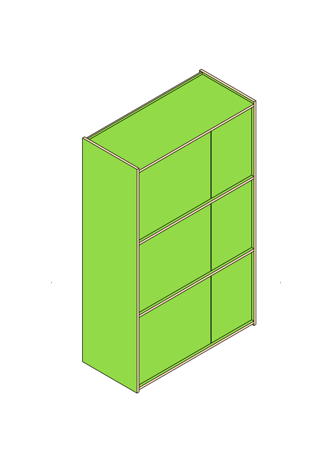 Color shelf 900 / door / yellow green / birch plywood