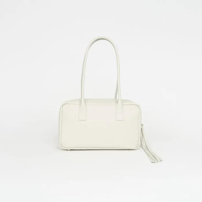 Leather Soft Square Bag (Ivory)